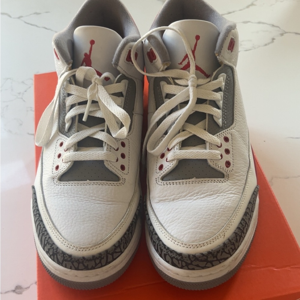 Nike Air Jordan 3 White Grey with Red Accents
